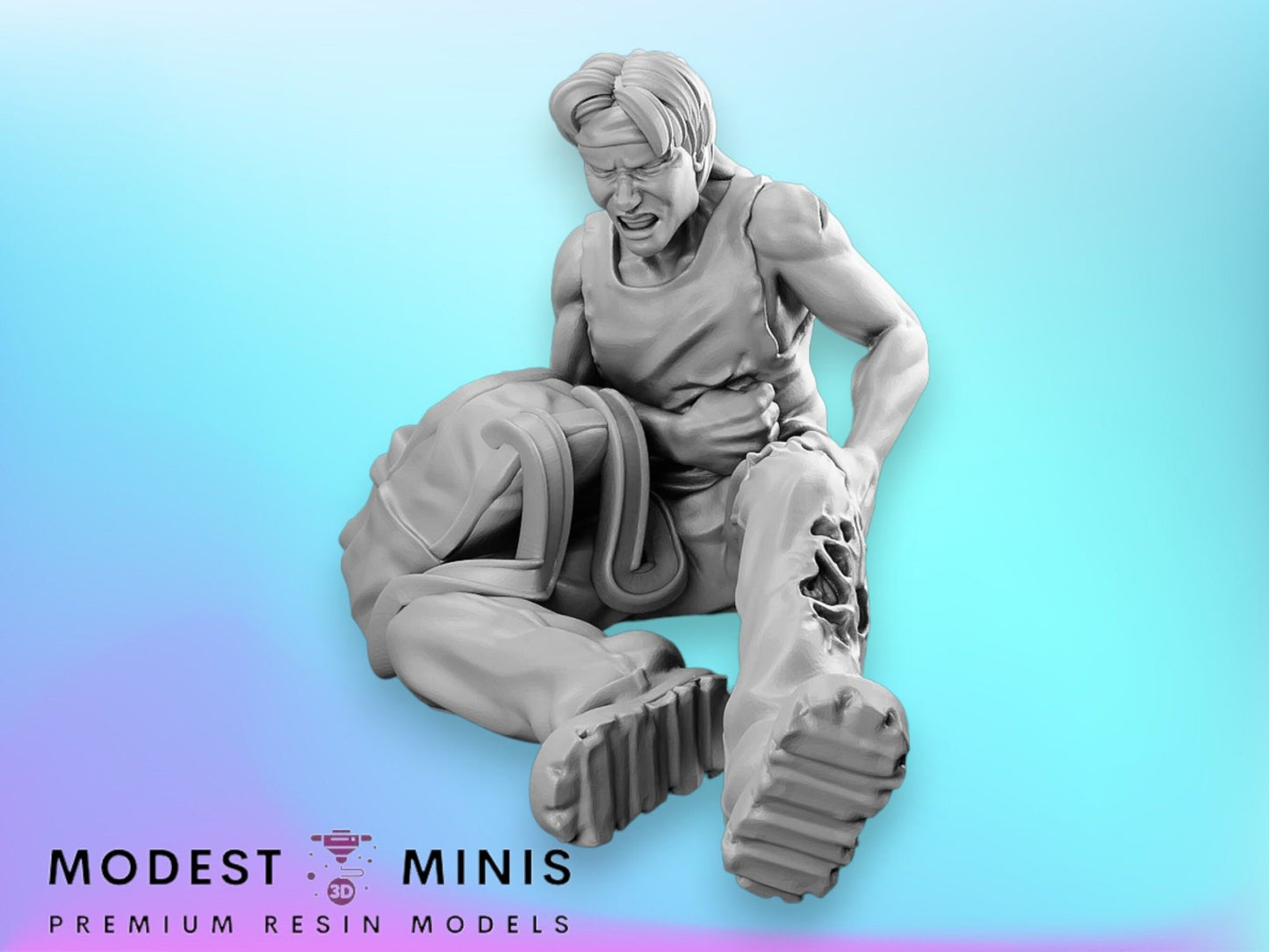 Survivor Injured Man | 28mm - 100mm Scale Resin Mini | Zombicide | Vaultz