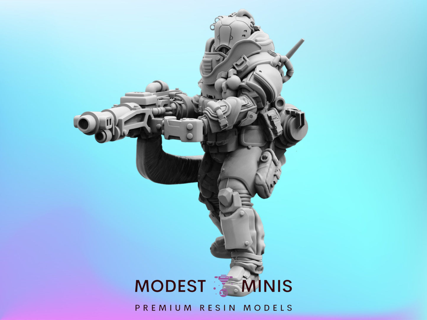 Trauma Troupe Heavy Support A - 32mm Scale Cyberpunk Mini  | Papsikels