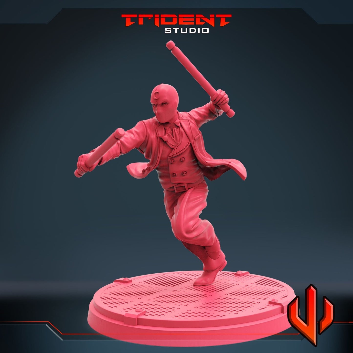 Half Moon A - Moon Knight 40mm  Miniature | Crisis Protocol Proxy | Trident