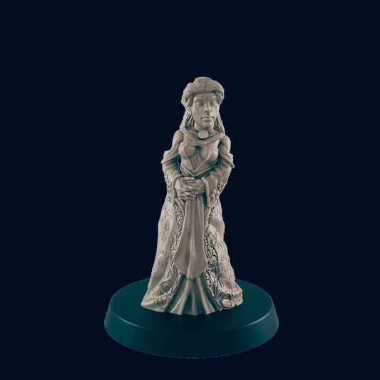 NPC Elven Female Noble - 25mm - 75mm Scale | DnD | EC3D Fantasy Mini | Townsfolk
