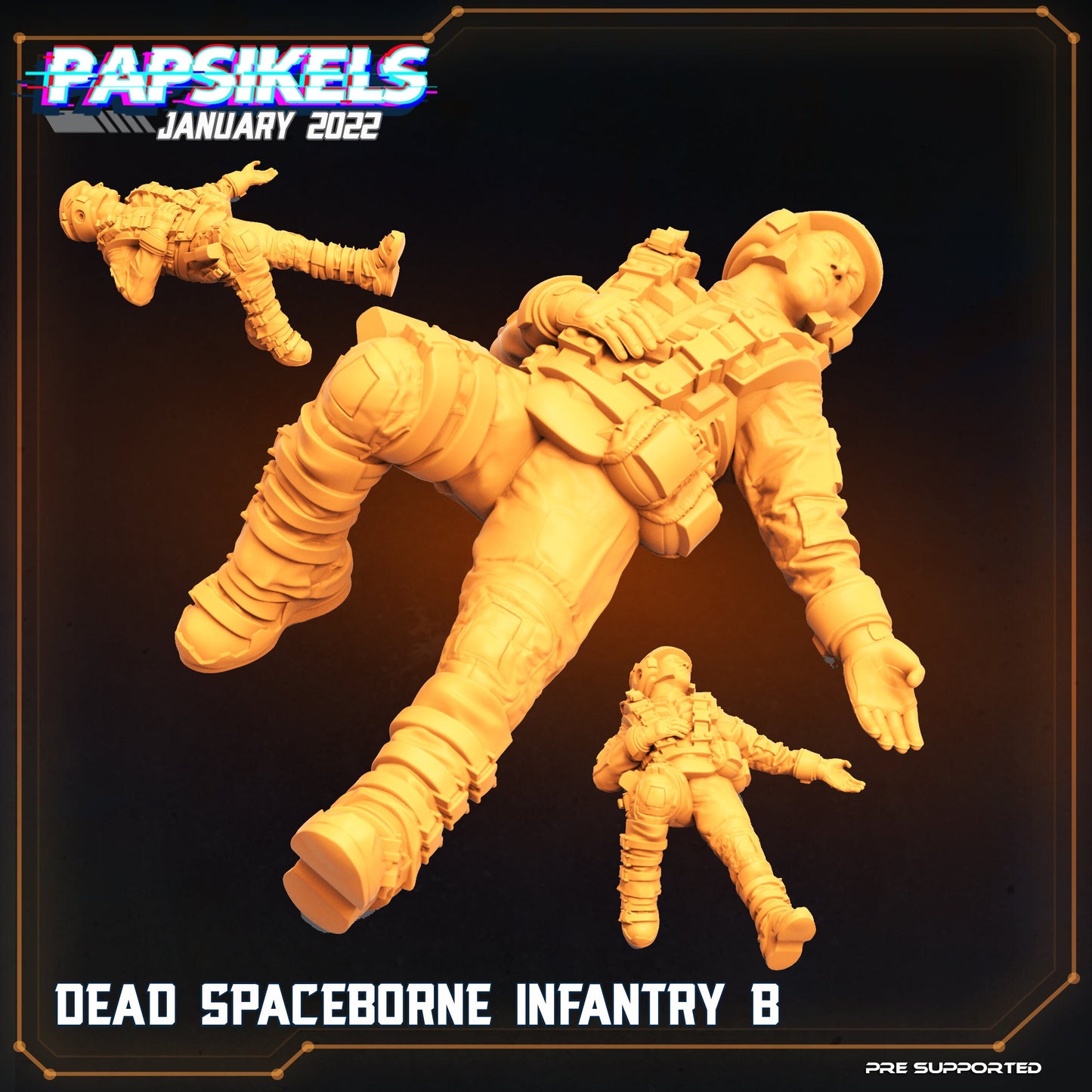 5pc Set Dead Spaceborne Infantry - 32mm Scale Alien Miniature | RPG | Sci fi | Cyberpunk | Role Playing | DnD | Papsikel