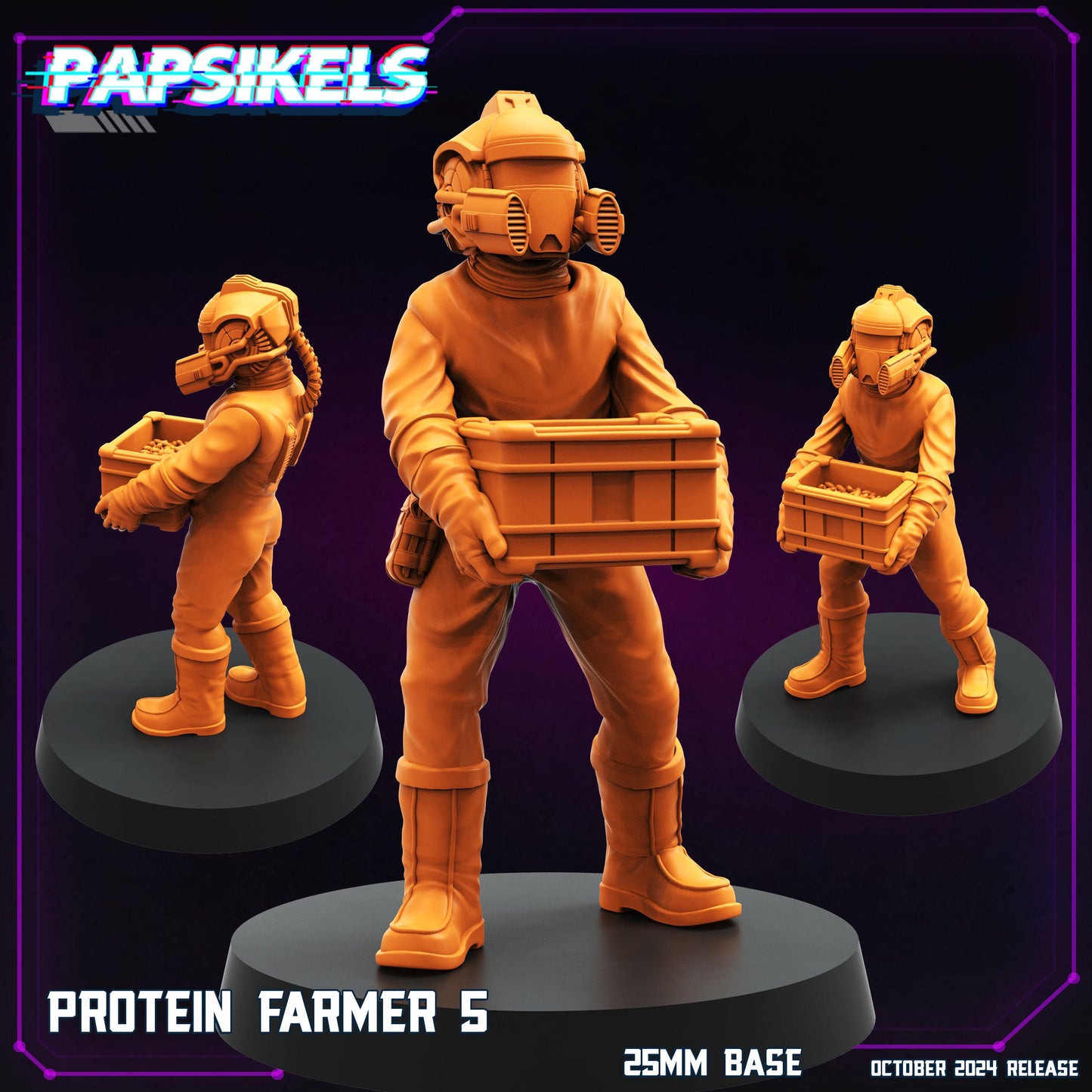 Protein Farmer Set - 28mm 32mm 40mm Scale Cyberpunk Miniature  |  Blade Runner | | Papsikels