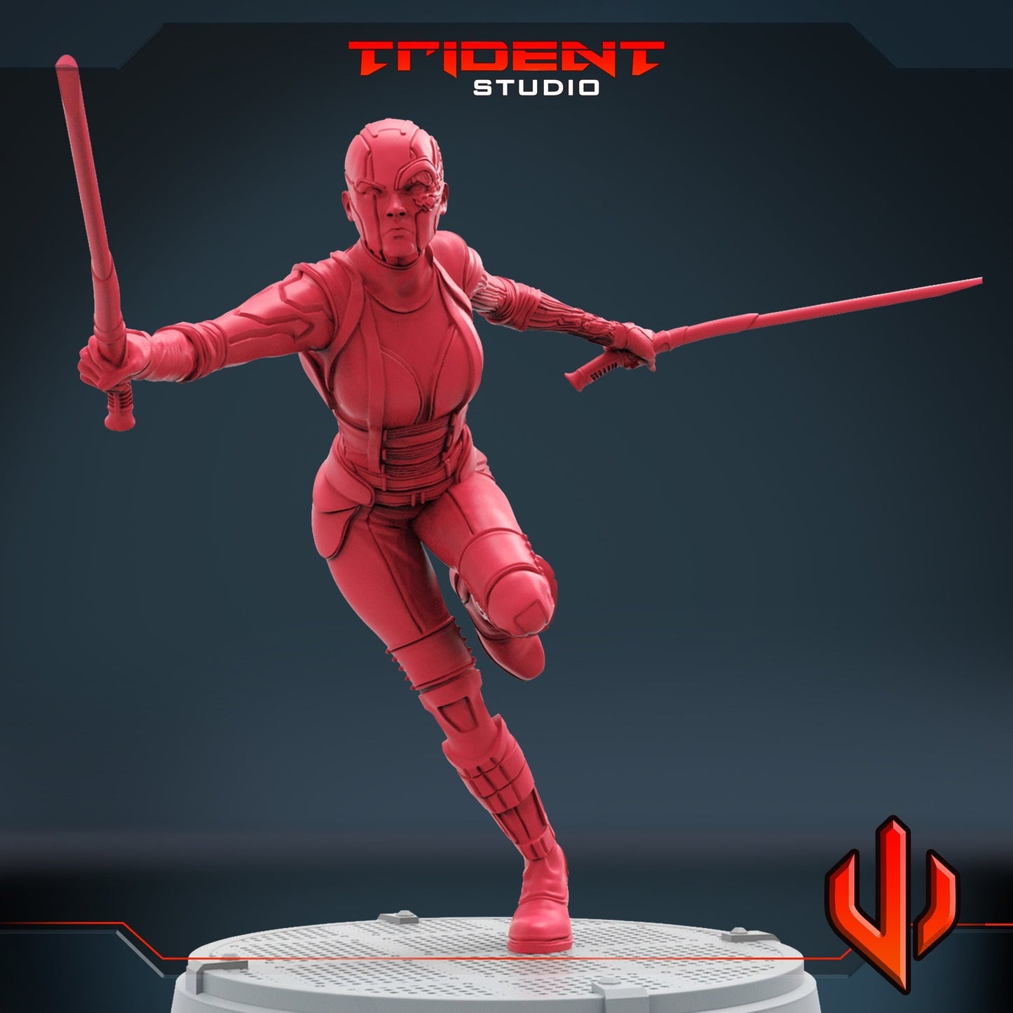 Blue Assassin A - 40mm  Miniature | Crisis Protocol Proxy | Trident