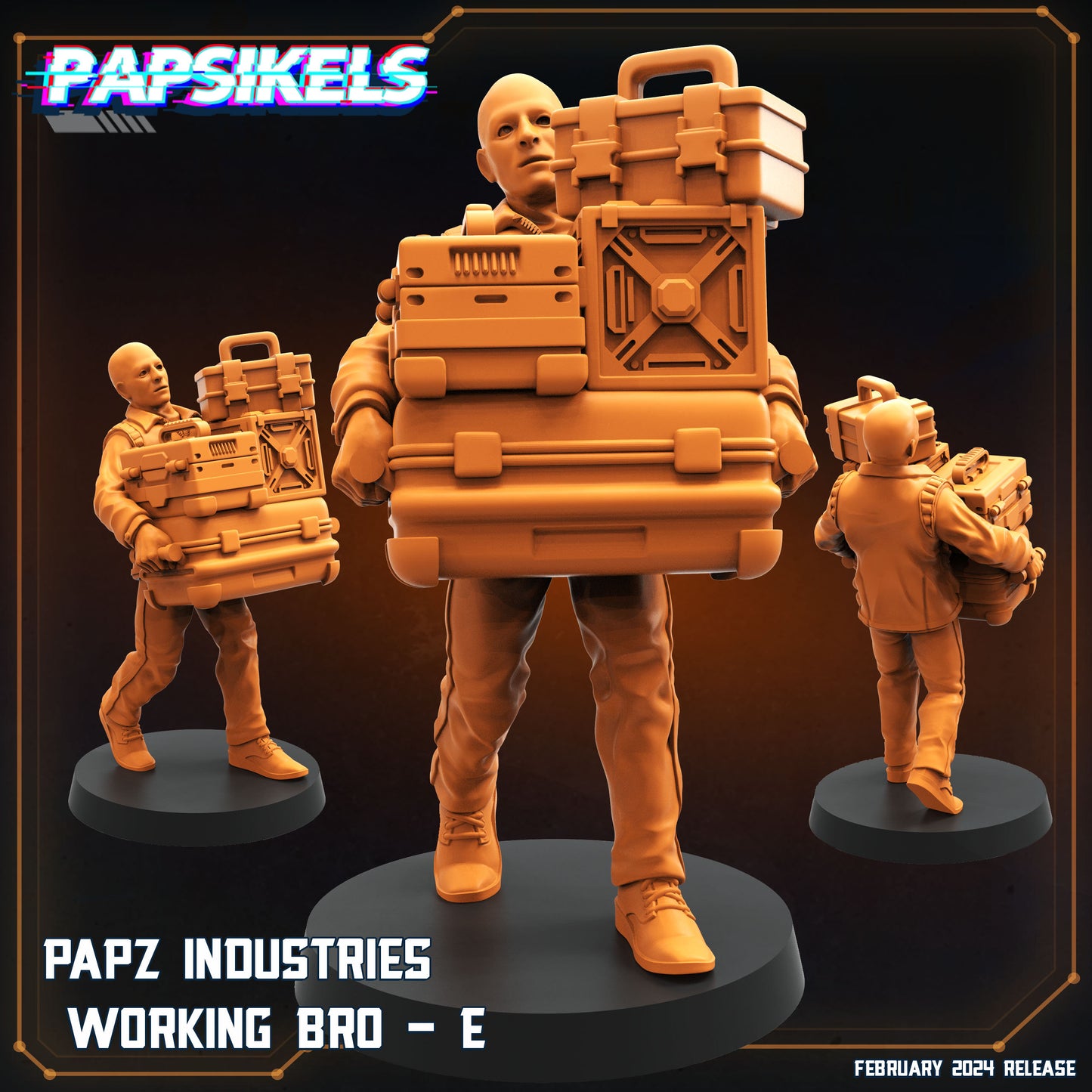 Working Bros Set - 32mm Scale Miniature | RPG | Sci fi | Cyberpunk | Role Playing | Papsikel