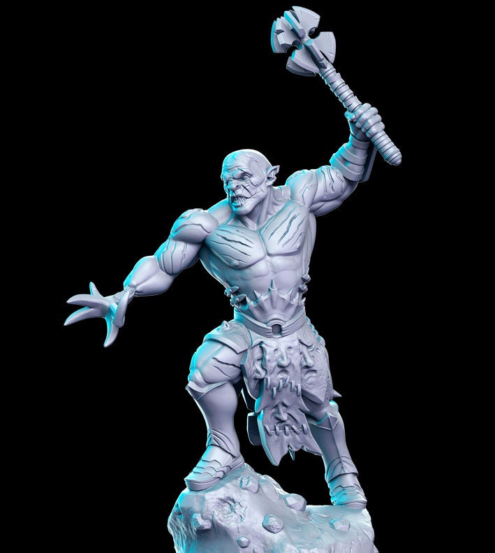Azzarok Orc Chieftain - 32mm Scale DnD Miniature | Dungeons and Dragons | JRPG Mini - RN Estudio