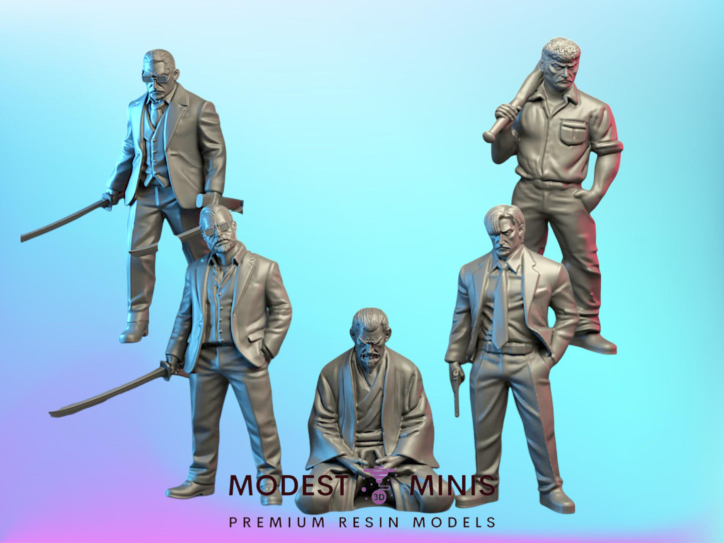 5pc Blades and Honor - 28mm Scale Resin Military Miniature | Zona Alfa | Spectre Ops Mini