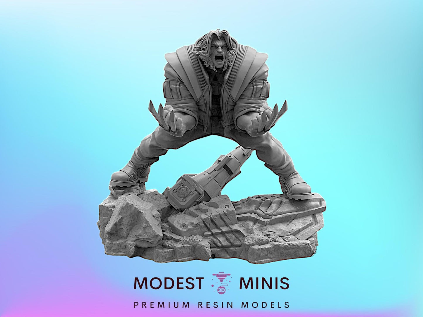 Rivals Berserker Wolverine - 40mm  Miniature | Crisis Protocol Proxy | Trident