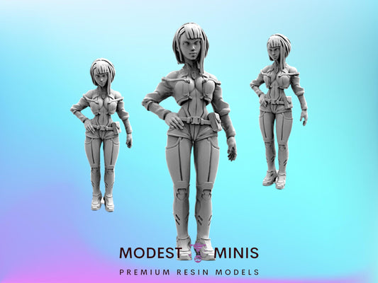 Nancy Netstrider Cybergirl - 32mm Scale Alien Miniature  | Cyberpunk | Papsikels