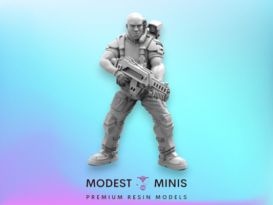 Colonial Marine Willy Miller - 32mm Scale Alien Miniature | RPG | Sci fi | Cyberpunk | Role Playing | DnD | Papsikel