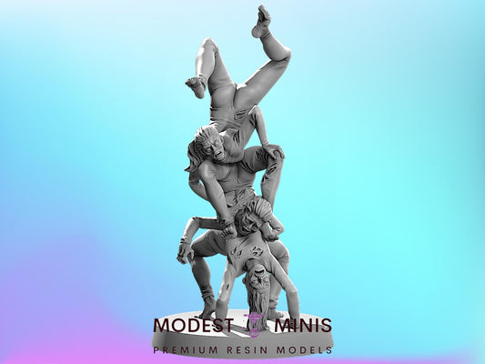 Zombie Contortionists 28mm - 100mm Scale Resin Mini Zombicide Walking Dead Zombicircus Vaultz