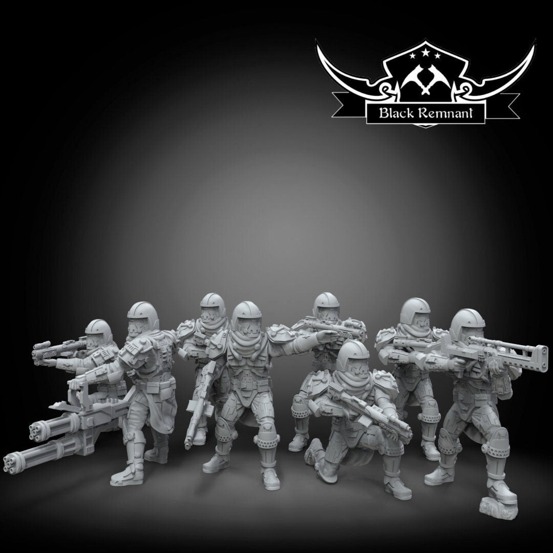8pc Old Snow Troopers Squad - 28mm - 40mm Scale | Star Wars Legion Mini