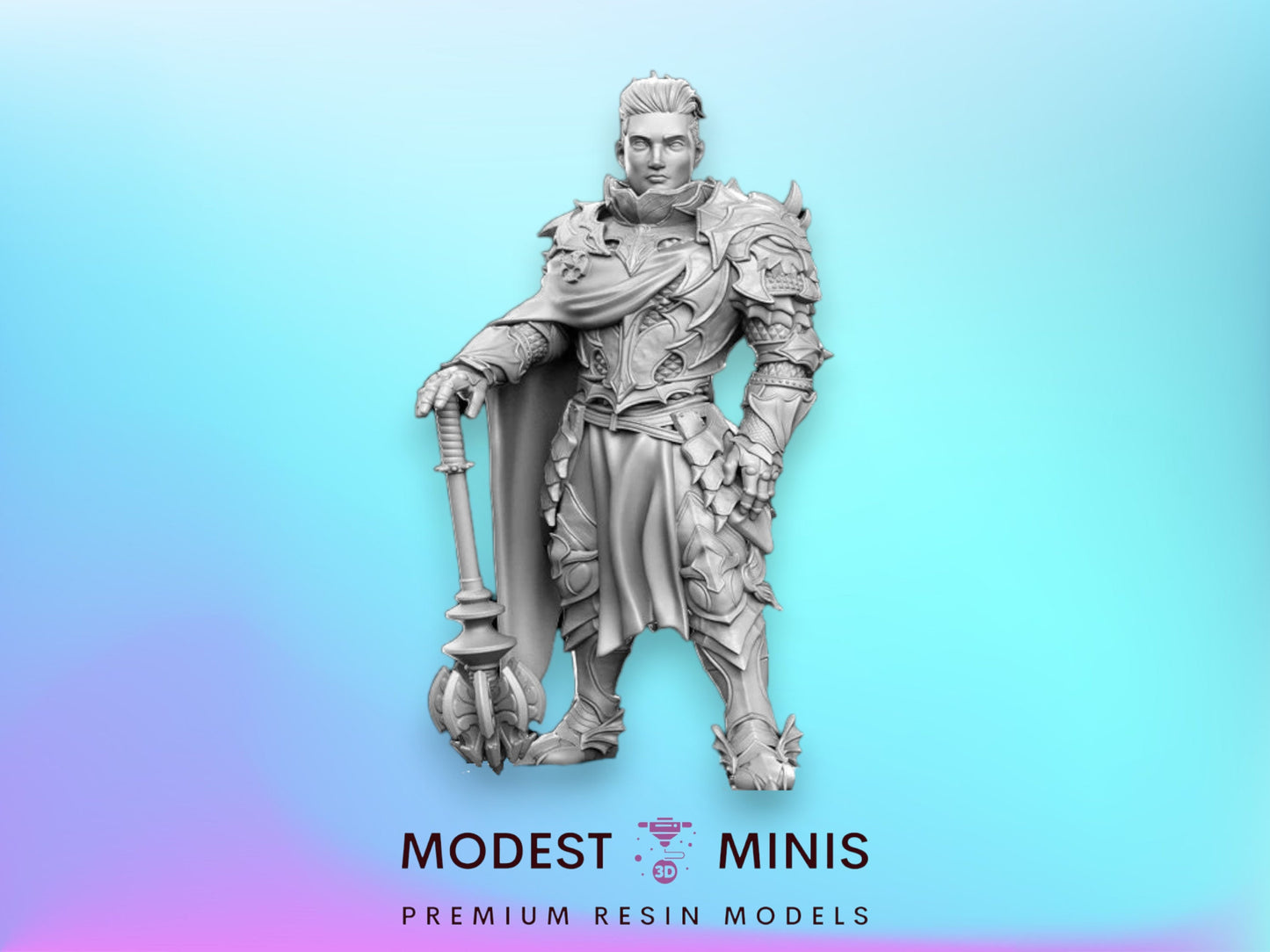 Uthoran Dragon Knight - 32mm Scale DnD Miniature | Dungeons and Dragons | JRPG Mini - RN Estudio