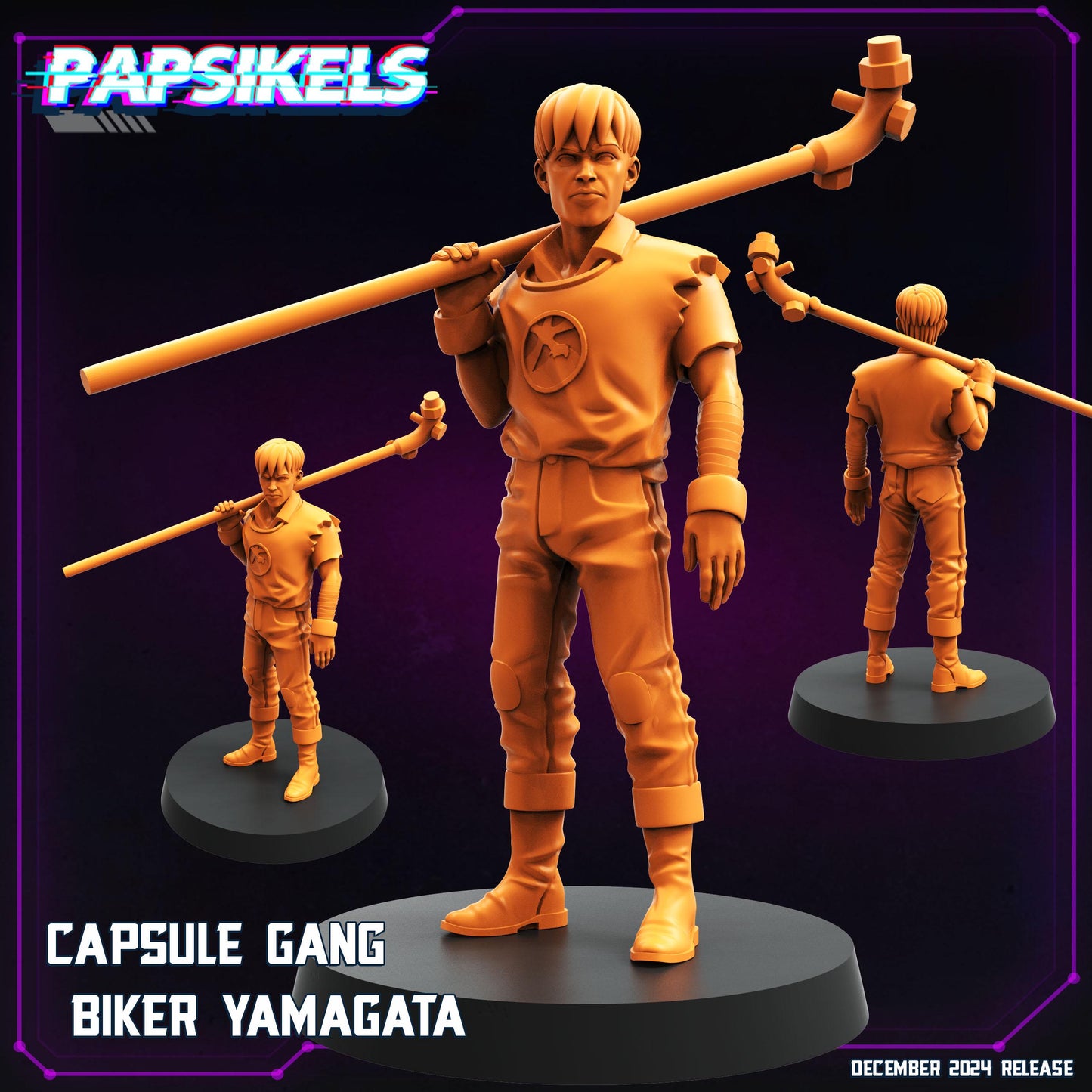 Capsule Gang Biker Teens - 28mm 32mm 40mm Scale Cyberpunk Miniature  |  Blade Runner | | Papsikels