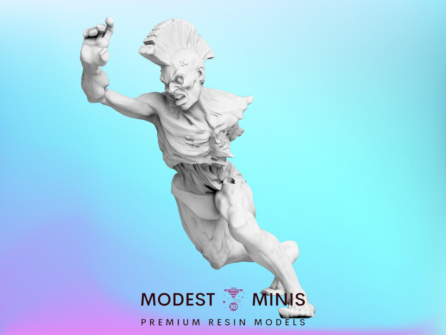 Zombie Sharkbite Runner 28mm - 100mm Scale Resin Mini Zombicide Walking Dead | Sunset Vaultz