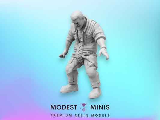 Alien Belly Hugger Victim - 32mm Scale Alien Miniature | RPG | Sci fi | Cyberpunk | Role Playing | DnD | Papsikel
