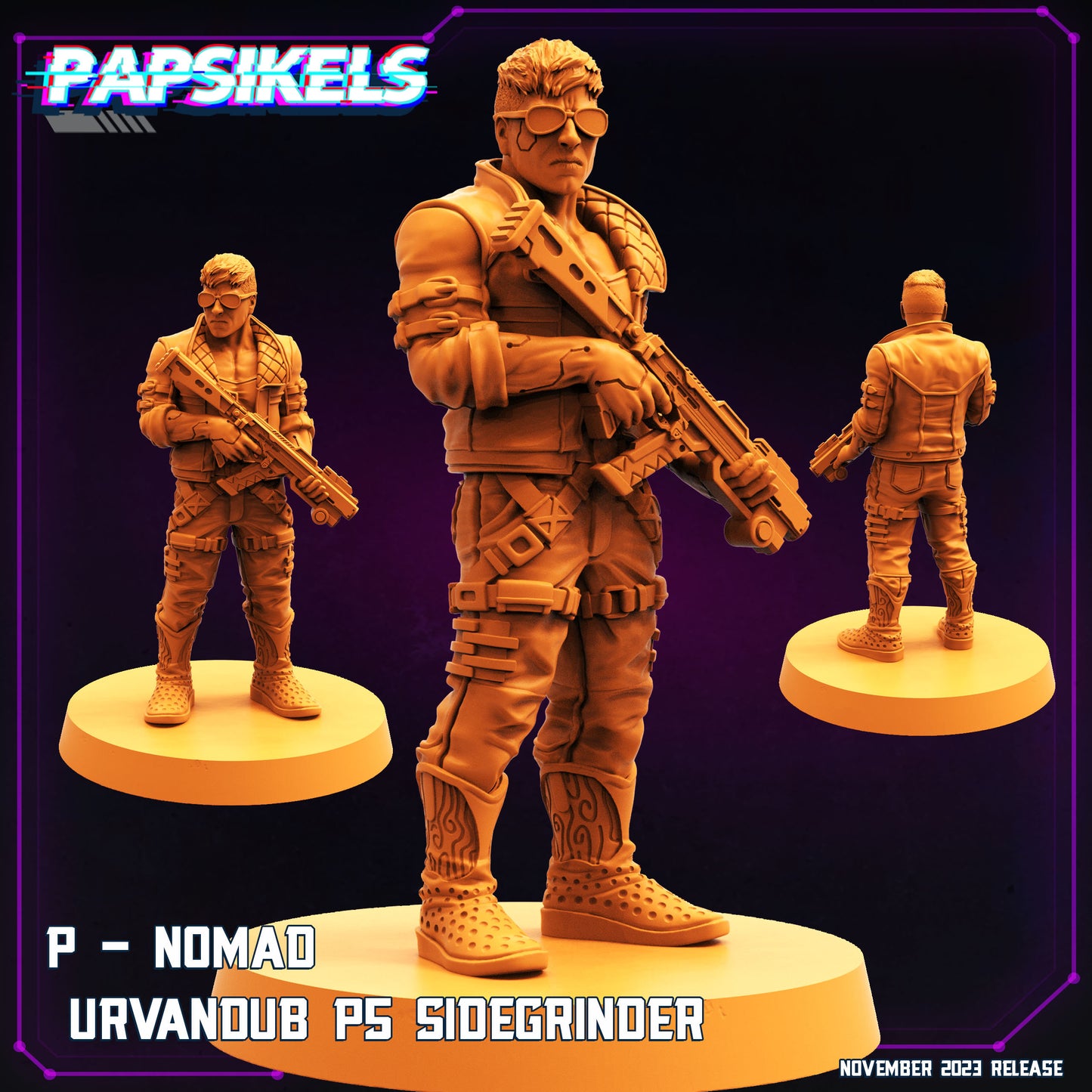 Cyberpunk Male P Nomad - 32mm Scale Cyberpunk Miniature  | Papsikels