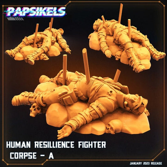 Resilience Fighter Corpse A - 32mm Scale Resistence | RPG | Sci fi | Cyberpunk | Role Playing | DnD | Papsikel