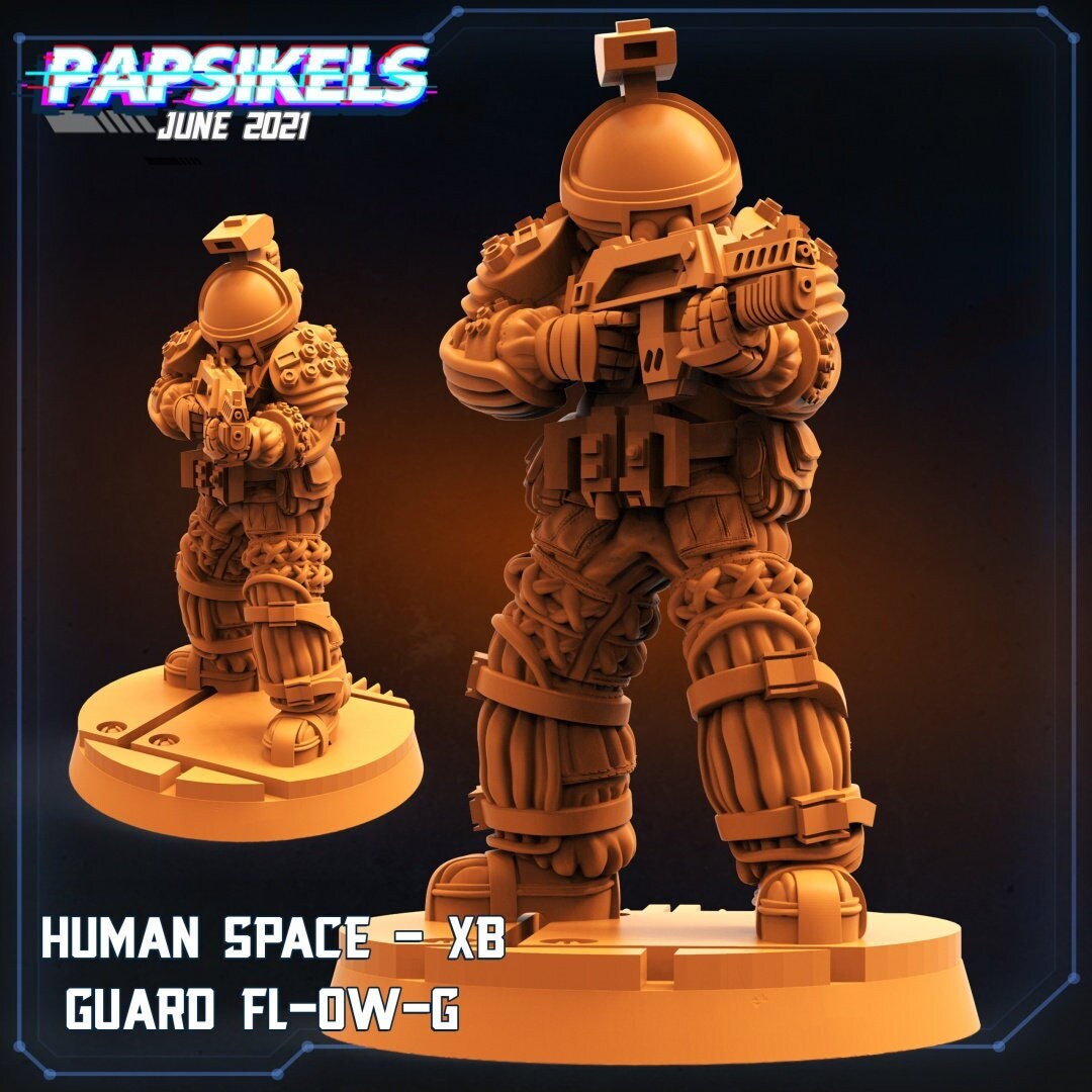 4pc Human Space XB Set- 32mm Scale Alien Miniature | RPG | Sci fi | Cyberpunk | Role Playing | DnD | Papsikel