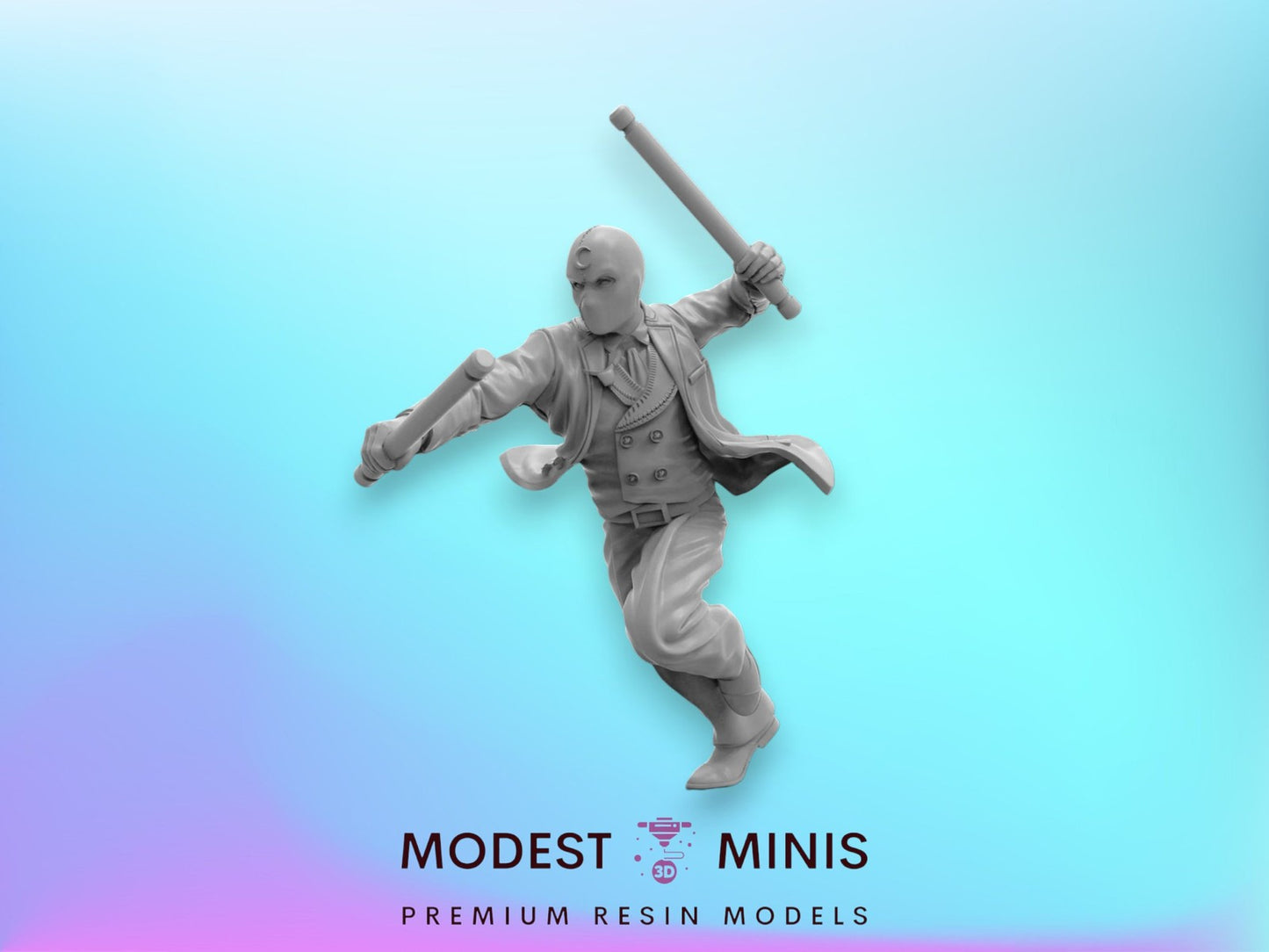 Half Moon A - Moon Knight 40mm  Miniature | Crisis Protocol Proxy | Trident