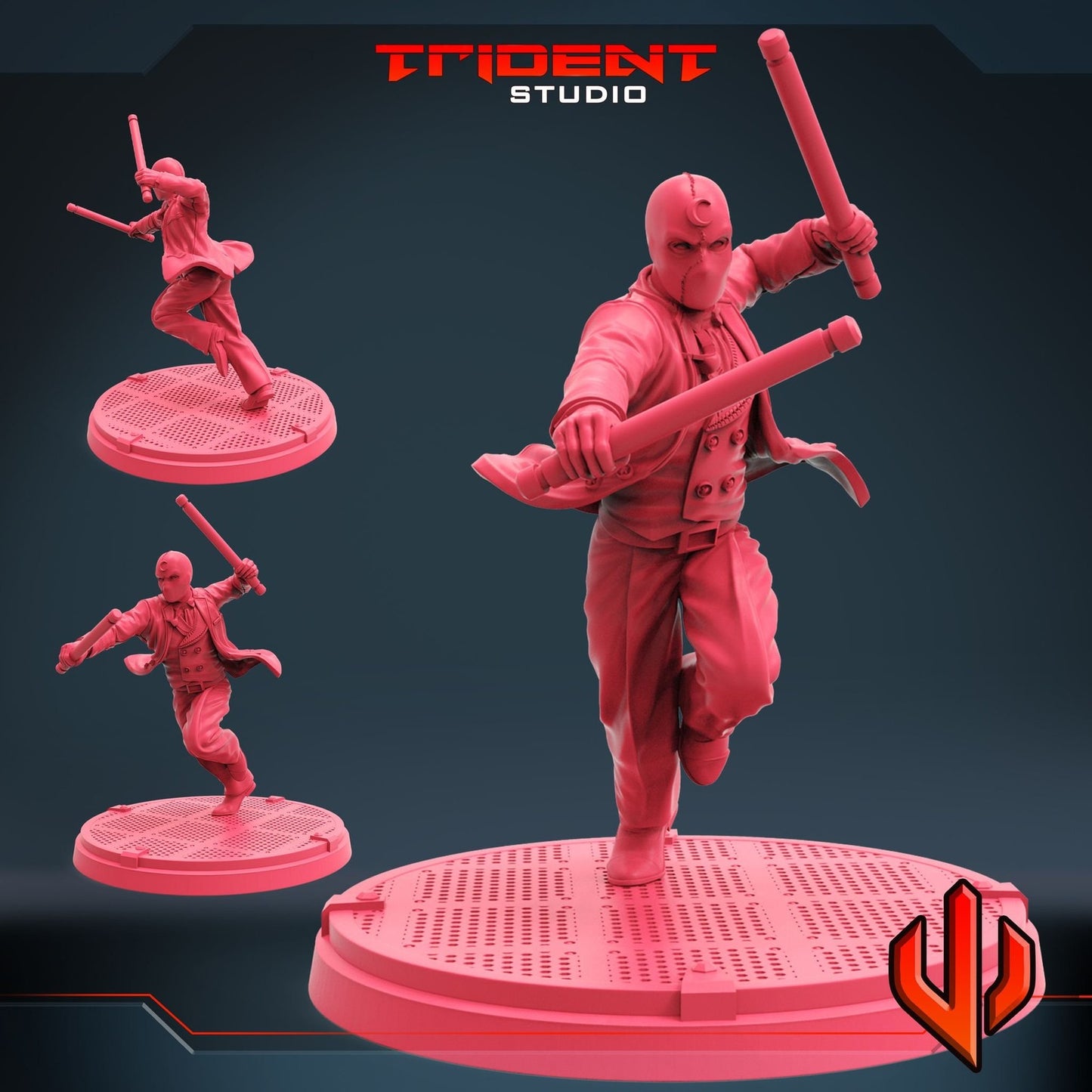 Half Moon A - Moon Knight 40mm  Miniature | Crisis Protocol Proxy | Trident