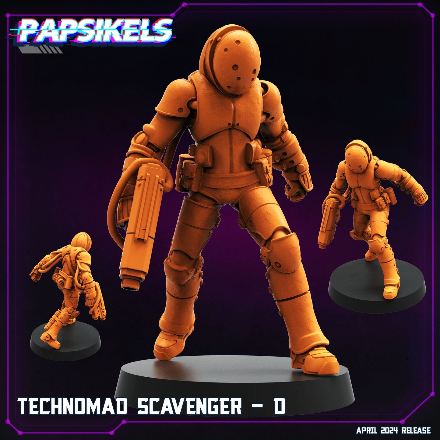 Technomad Scavengers - Resin Cyberpunk Miniature  | Papsikels