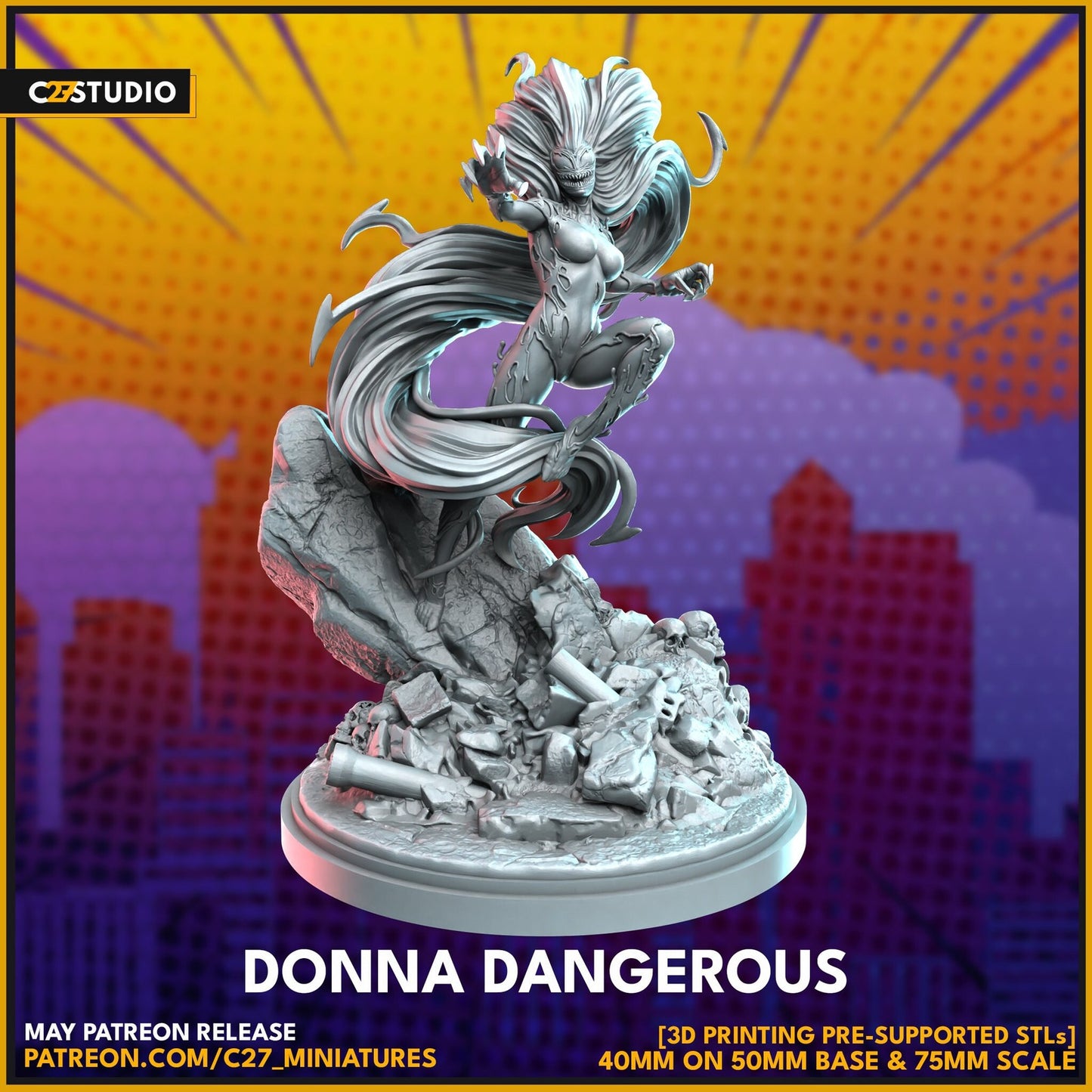 Donna Dangerous - 32mm - 40mm Mini | DnD Mini | Superhero | C27