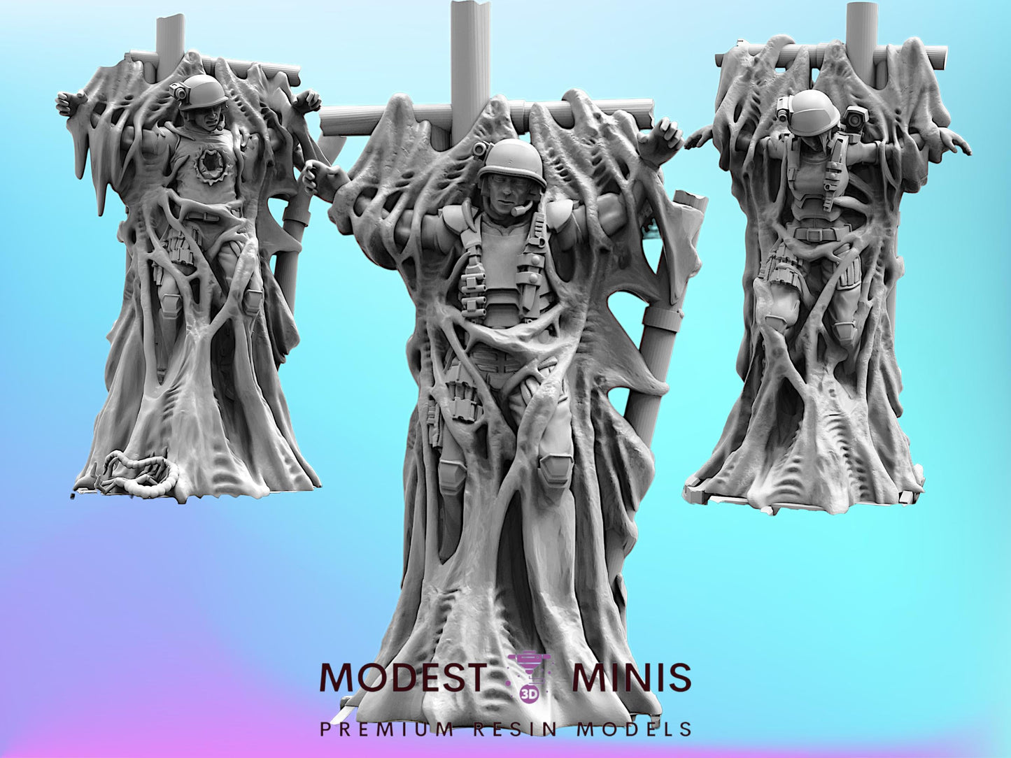 Marine Victims A-D - 32mm Scale Alien Miniature | RPG | Sci fi | Cyberpunk | Role Playing | DnD | Papsikel