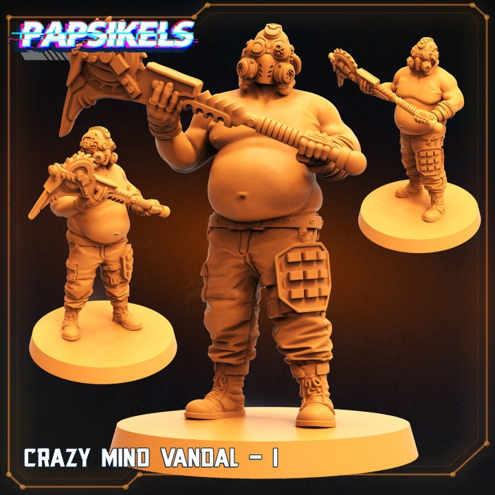 9pc Crazy Mind Vandals Set - Resin Scale Alien Miniature  | Cyberpunk | Papsikels