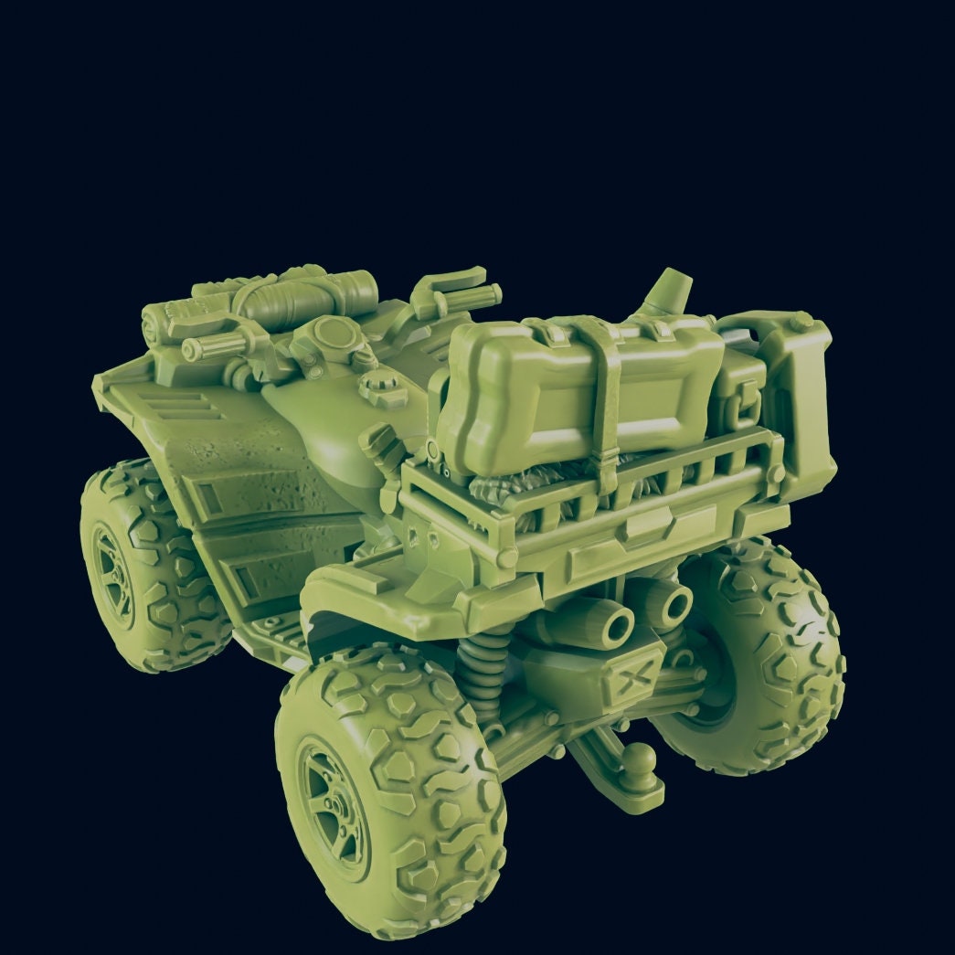 ATV Quad | 28mm - 54mm Scale | Survivor Terrain | Fantasy Scatter | Sci Fi Terrain | Superhero
