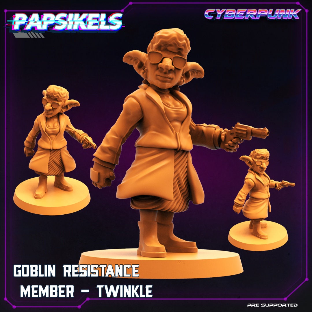 6pc Cybergoblins Set - 32mm Scale Cyberpunk Miniature  | Law Upholders | Papsikels