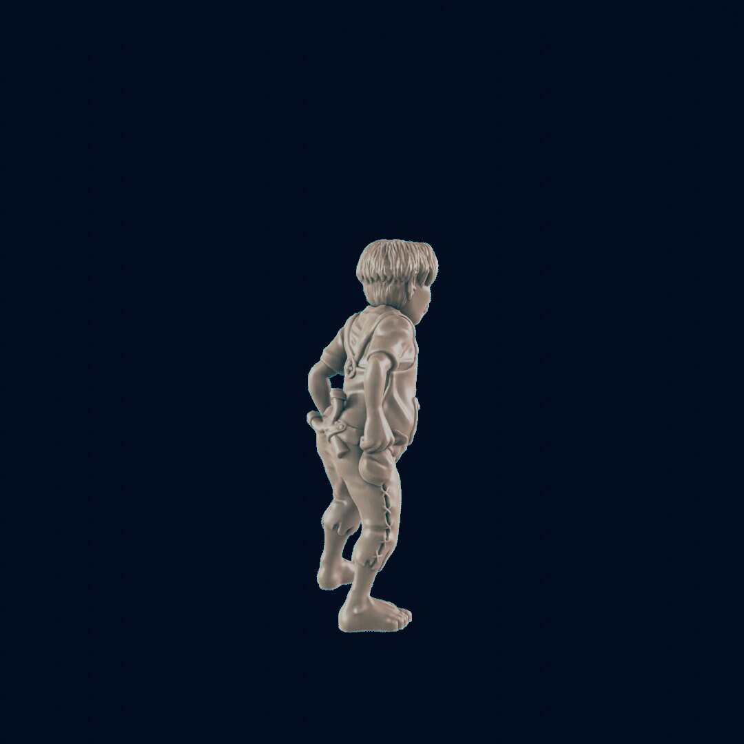 NPC Half Orc Kid Bully - 25mm - 75mm Scale | DnD | EC3D Fantasy Mini | Townsfolk