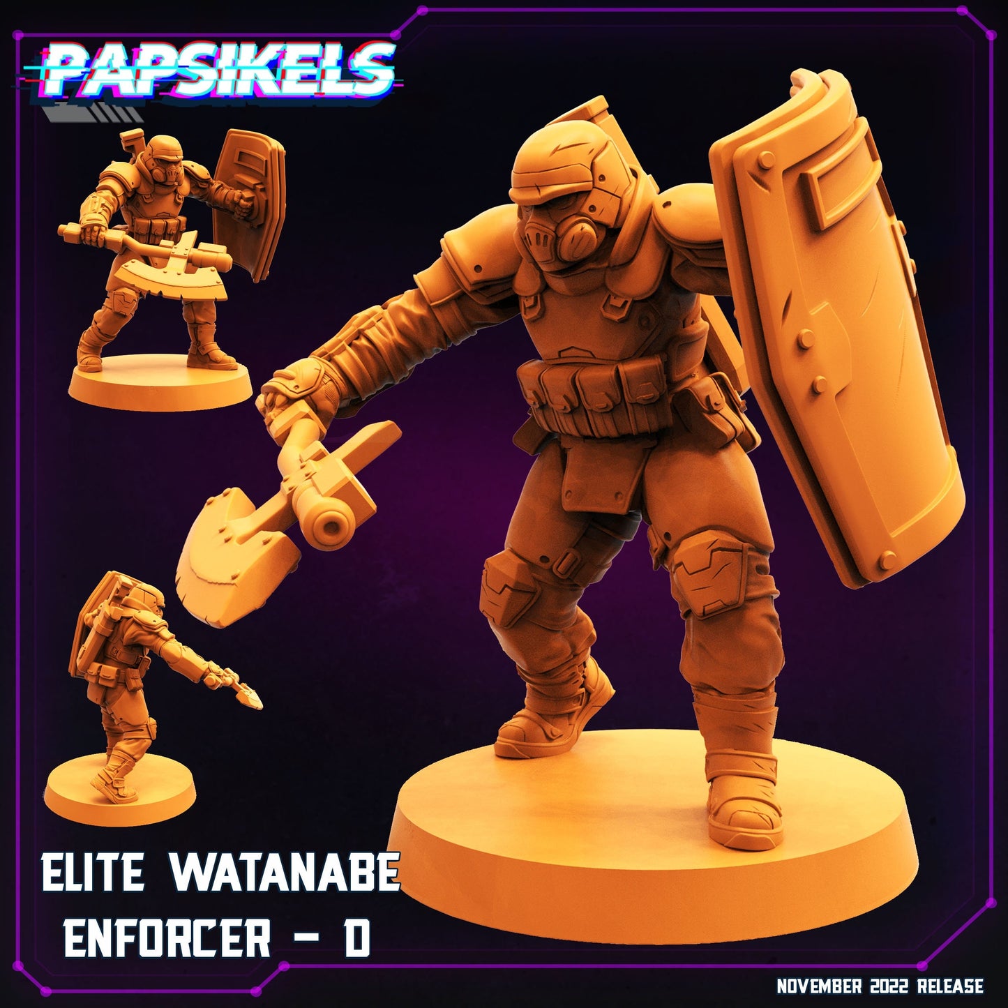 Elite Watanabe Enforcer D - 32mm Scale Alien Miniature | RPG | Sci fi | Cyberpunk | Role Playing | DnD | Papsikel