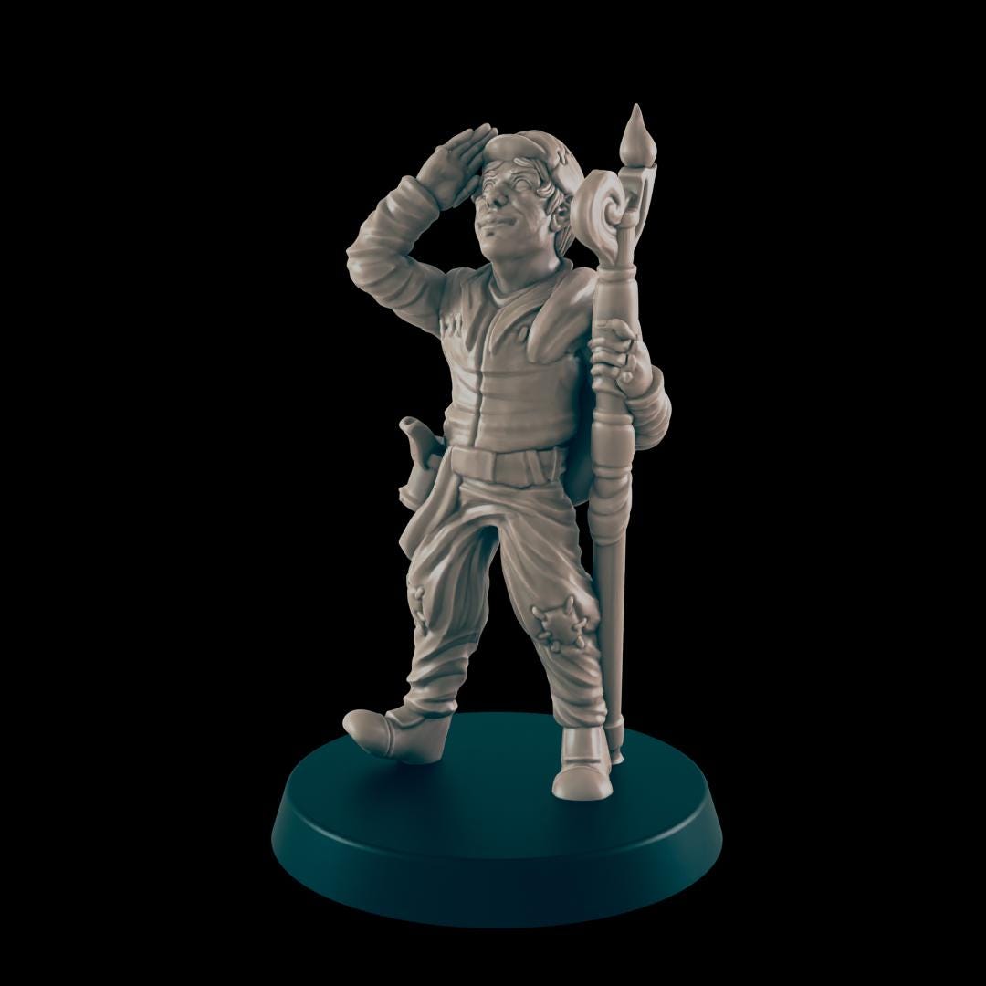 10pc Human Commoners  | 25mm - 100mm Scale | DnD | EC3D Fantasy Mini | Everyday Folk