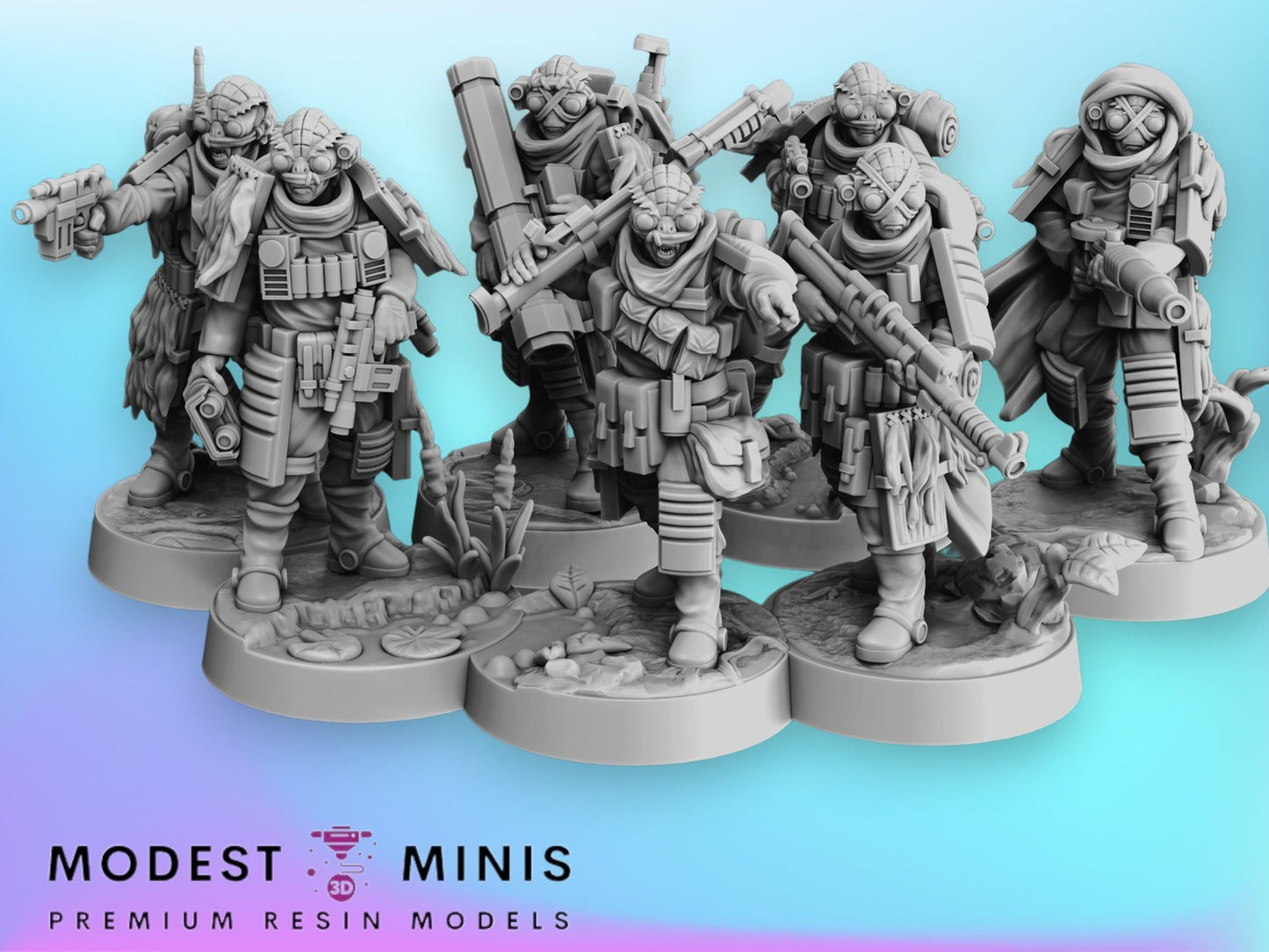 7pc Swamp Raiders Set - 28mm - 40mm Scale | Jandro | Star Wars Legion Mini