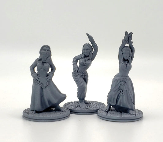 3pc Desert Dancers Set - 25mm - 75mm Scale | DnD | EC3D Fantasy Mini