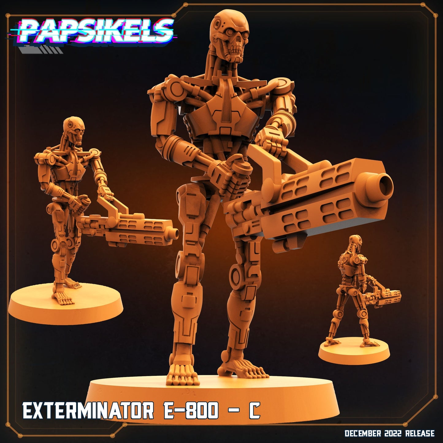Exterminator E-800 C Cyborg - Resin 3D Print Alien Miniature | RPG | Sci fi | Cyberpunk | Role Playing | DnD | Papsikel
