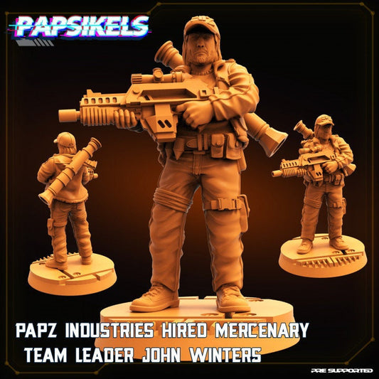 Hired Merc John Winters - 32mm Scale Alien Miniature | RPG | Sci fi | Cyberpunk | Role Playing | DnD | Papsikel