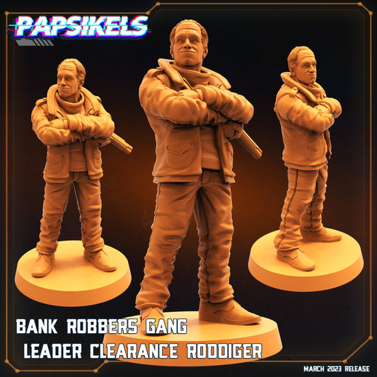 Gang Leader Clearance Roddiger Corpo Cops Bank Robber - 32mm Scale Miniature | RPG | Sci fi | Cyberpunk | Role Playing | Papsikel
