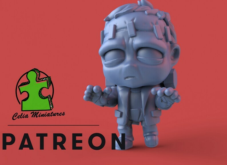 Chibi Frankenstein Monster - 28mm - 54mm Scale