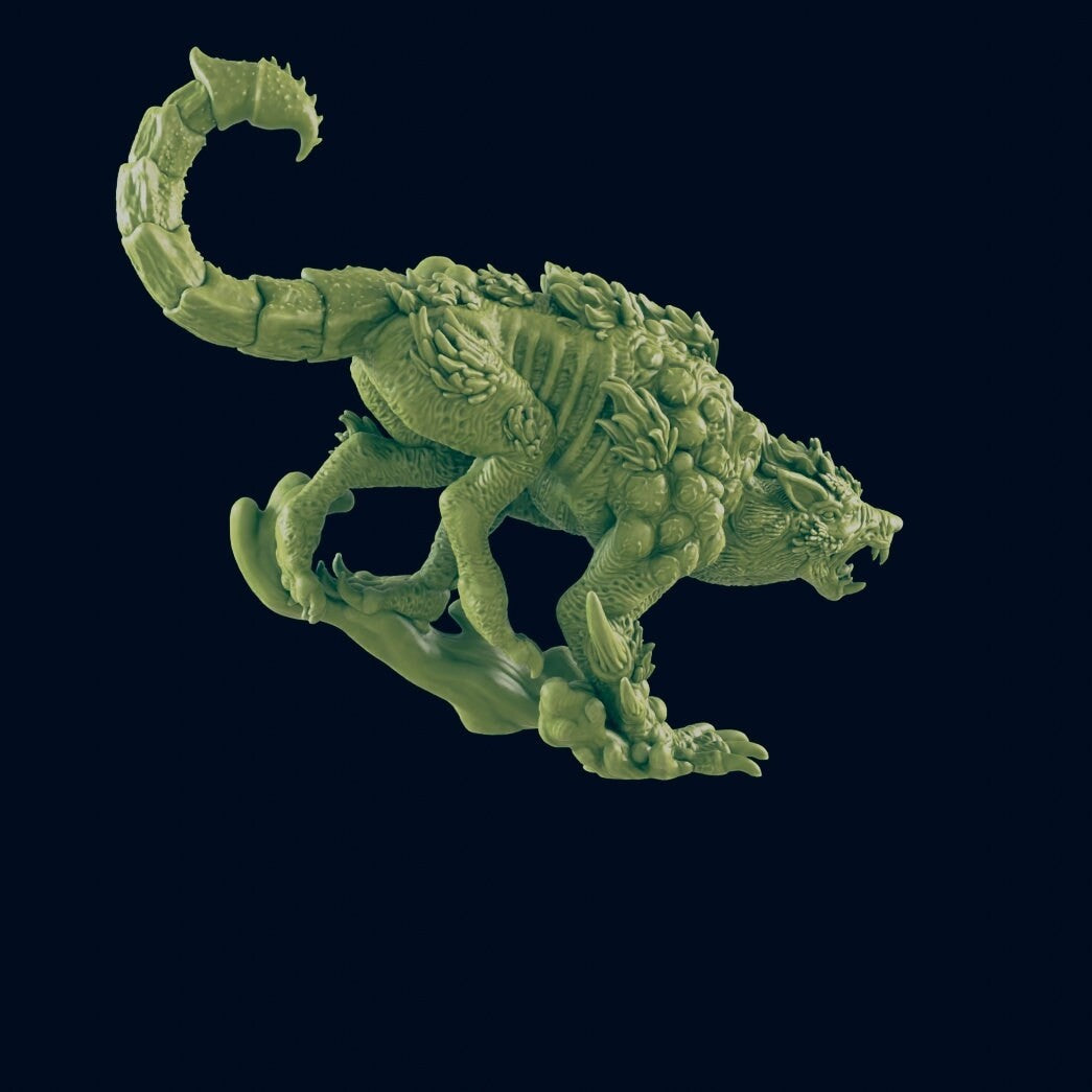 Mutated Wolf | 28mm - 100mm Scale Resin Mini - Survivors | Zombicide | Badlands | Vaultz