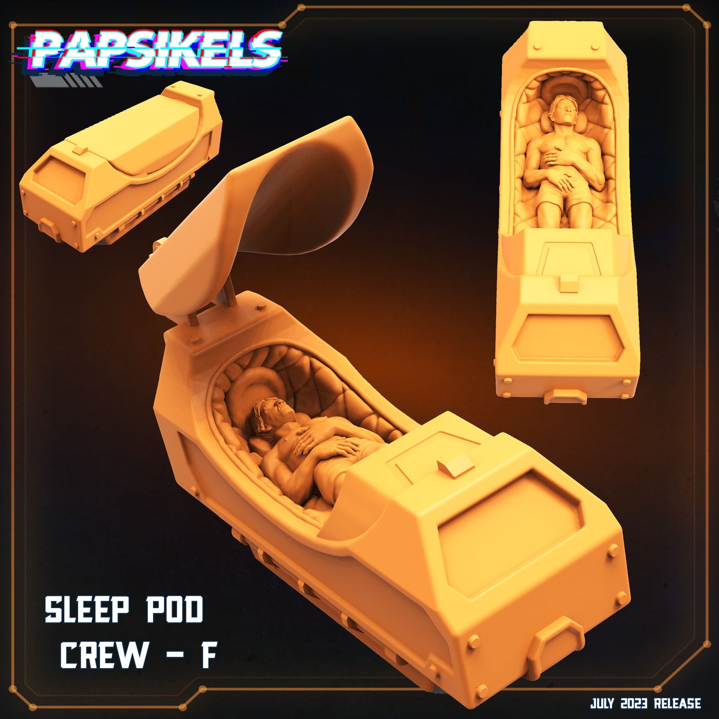 7pc Hibernating Station Sleep Pods - Resin 3D Print Miniature | RPG | Sci fi | Cyberpunk | Role Playing | DnD | Papsikel Xenowars