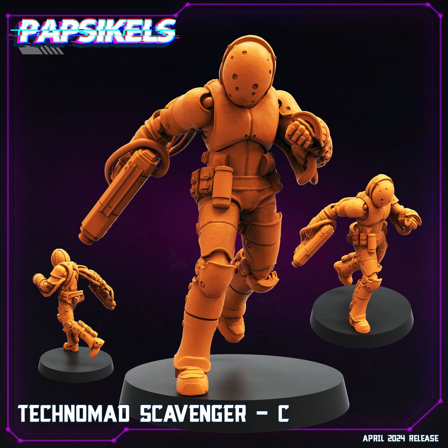 Technomad Scavengers - Resin Cyberpunk Miniature  | Papsikels