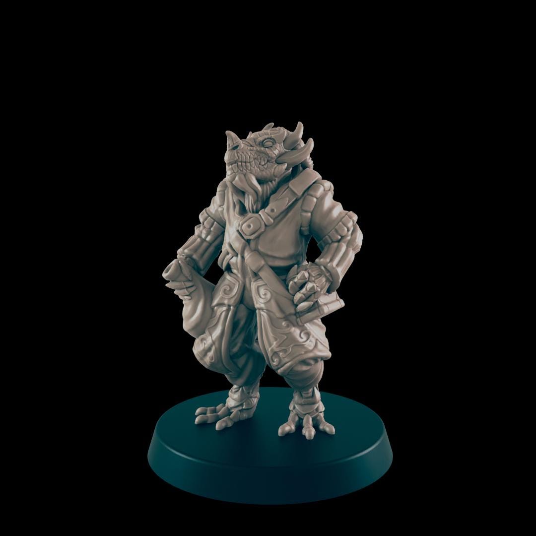 Dragonkin Commoners | 25mm - 100mm Scale | DnD | EC3D Fantasy Mini |  Everyday Folk