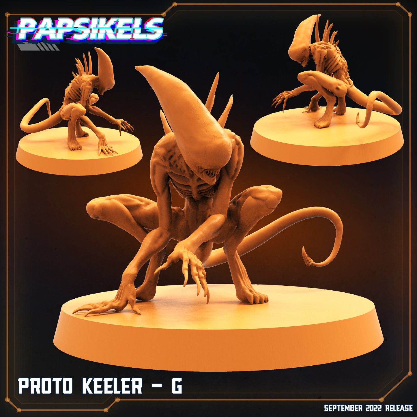 6pc Proto Keeler Set - 32mm Scale Alien Miniature | RPG | Sci fi | Law Upholders | Role Playing | DnD | Papsikel