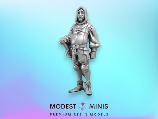 Tired Guard | 28mm - 75mm Scale DnD Frostgrave Fantasy Mini | Vae Victis