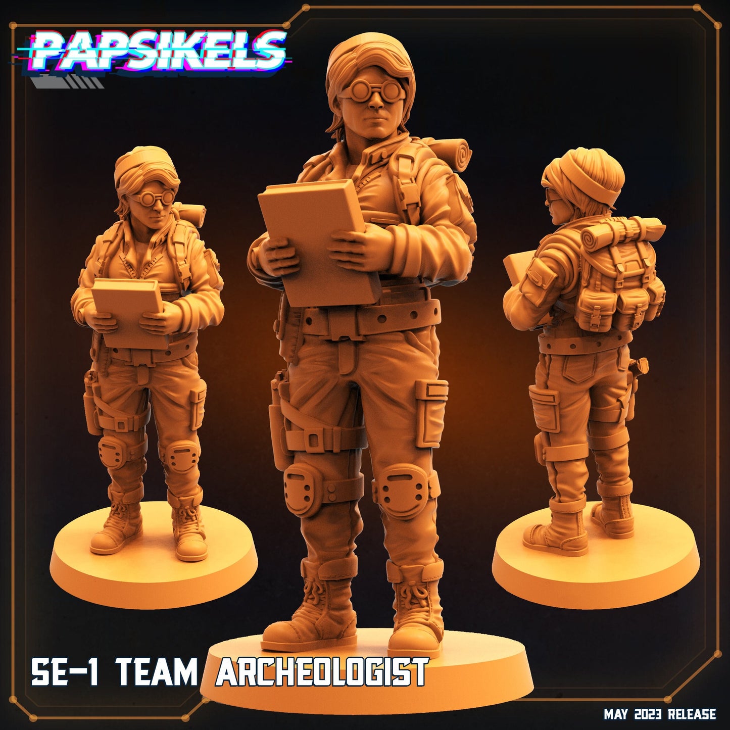 SE-1 Team Archeologist - Resin 3D Print Alien Miniature | RPG | Sci fi | Cyberpunk | Role Playing | DnD | Papsikel Star Entrance