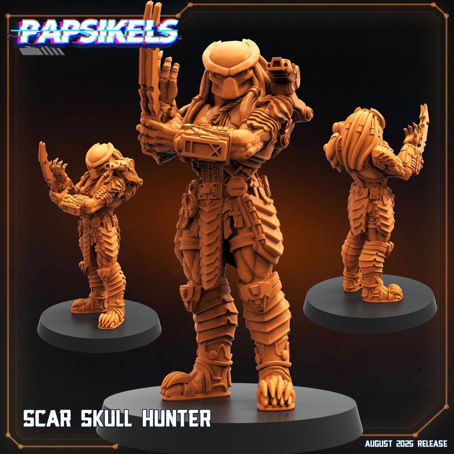 Scar Skull Hunter - Resin 3D Print Alien Miniature | RPG | Sci fi | Cyberpunk | Role Playing | DnD | Papsikel