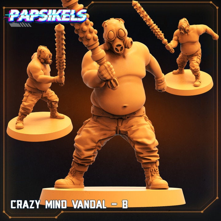 9pc Crazy Mind Vandals Set - Resin Scale Alien Miniature  | Cyberpunk | Papsikels