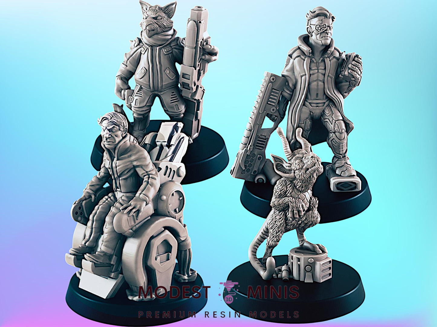 Sci Fi Ship Members | 25mm - 75mm Scale | DnD | Cyberpunk | EC3D Sci Fi Mini