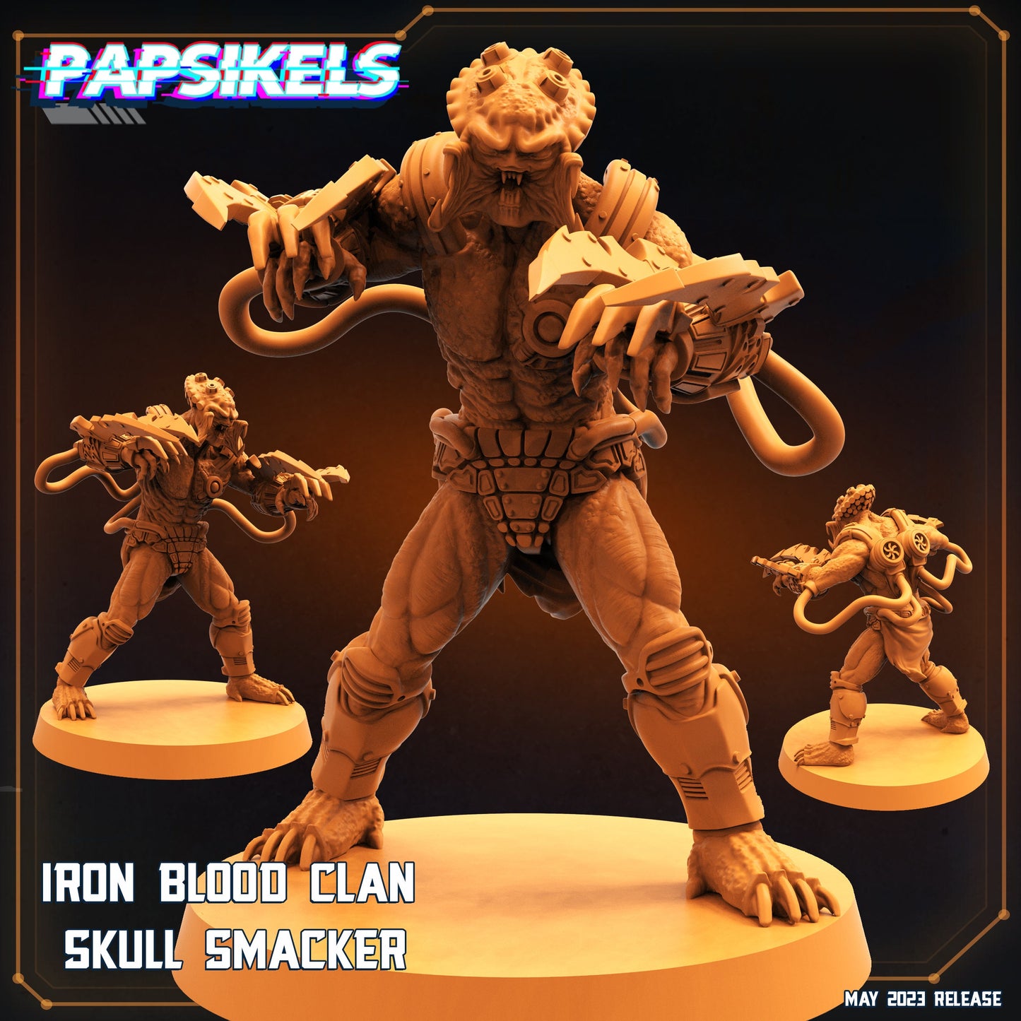 4pc Iron Blood Clan Skullhunters - Resin 3D Print Predator Miniature | RPG | Sci fi | Cyberpunk | Role Playing | DnD | Papsikel